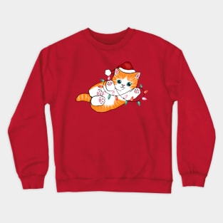 Cute Christmas Kitten Crewneck Sweatshirt